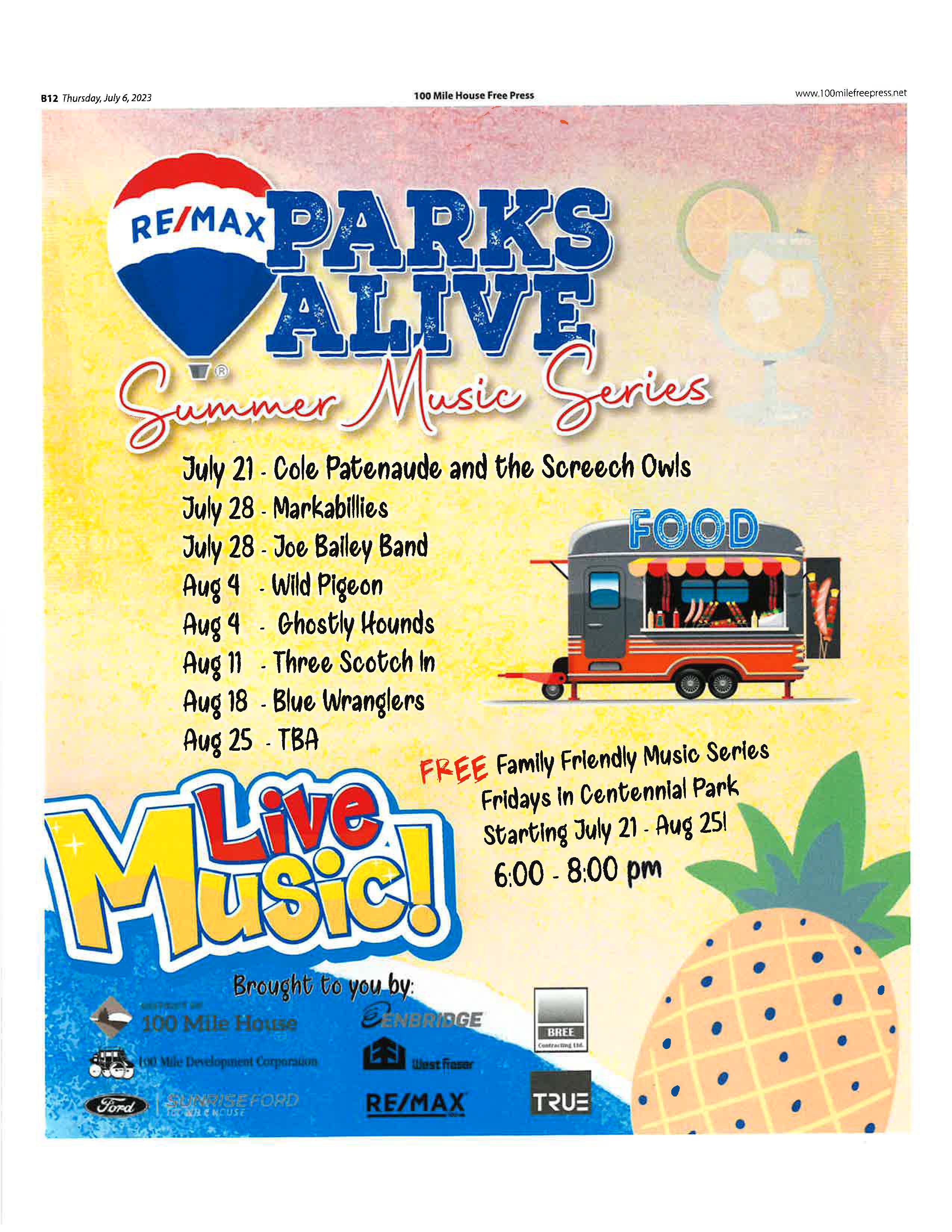 PARKS ALIVE SUMMER MUSIC SERIES 2023