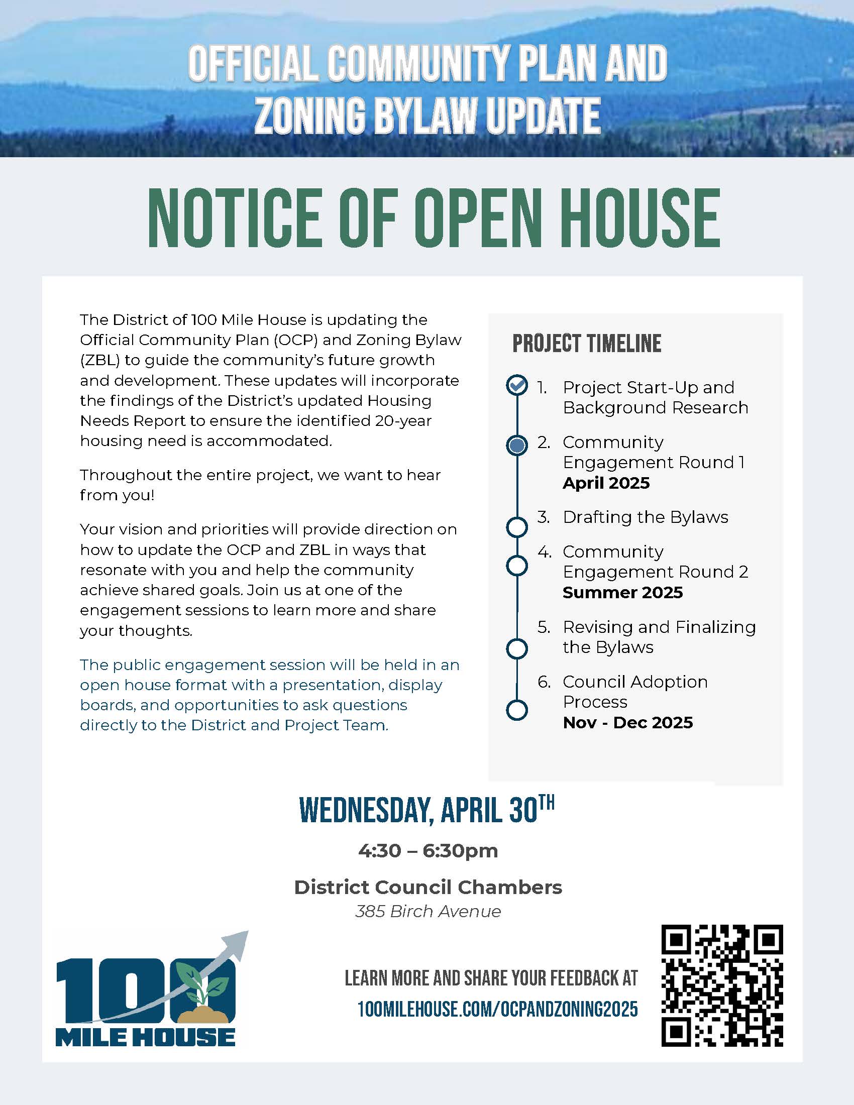 Official Community Plan and Zoning Bylaw Open House Poster
