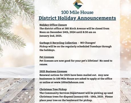 Holiday Announcements 2025